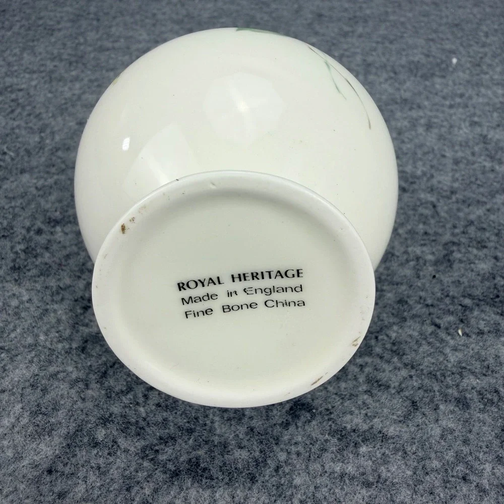 Royal Heritage Fine Bone China Bud Vase Floral Made in England 6.5in Vintage